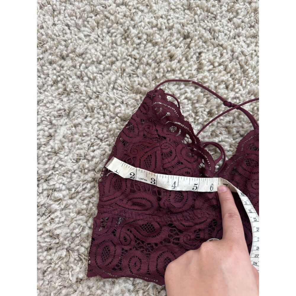 Victoria's Secret Pink Lace Maroon Bralette with 4 Adjustable Crossback Straps - Picture 3 of 5